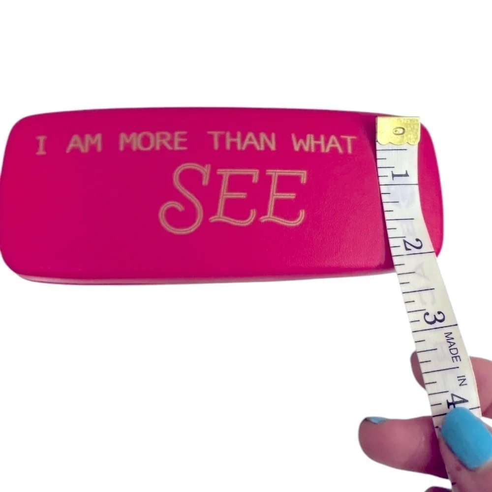 Pink Eyeglass Case with Gold Text “ I AM MORE THAN WHAT YOU SEE”